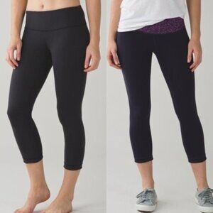 Lululemon Wunder Under Crop Reversible Leggings Size 6